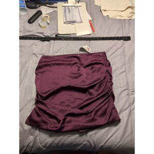 And Now This Fixture 3 Plum Ruched Sides Strapless Tube Top Size XL, NWT